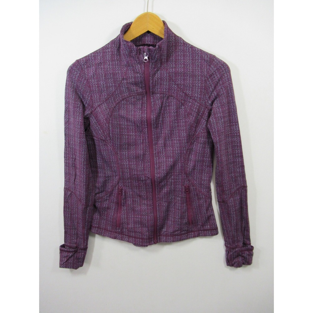 Lululemon Full Zip Mockneck Jacket Women Purple Pockets